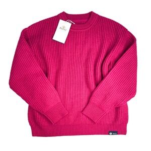 Womens Burgs British Design Magenta Knit Sweater Wool blend Pullover 14 NWT